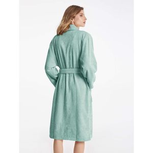 SIORO Bata de Baño de Algodón para Mujer, Gruesa y Suave, de Felpa, con Cuello Chal, Color Sólido, para Piscina, Gimnasio, Viajes - Product Image 5