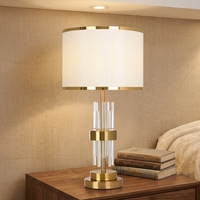 Lampes de chevet modernes 2 pièces, lampe de bureau en verre doré, contrôle tactile réglable à 3 canaux, port USB C+A, prise secteur, douille E26