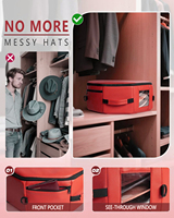 Boîte à chapeaux en cuir pour 4 chapeaux de cowboy ou à larges bords, étui de rangement rembourré avec bandoulière et poignée pour chariot, idéal pour les voyages et le rangement à domicile