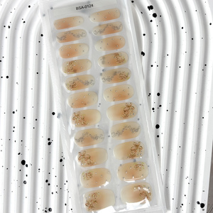 Neuankömmling Nagel aufkleber Gel Hochglanz Offsetdruck dicke UV-Lampe halb gehärtete Wraps langlebige Gel Nagel aufkleber