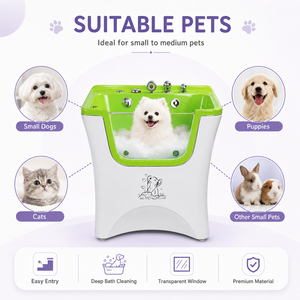 Bac de toilettage vétérinaire compact en acrylique blanc, ergonomique, pour petits <span class=keywords><strong>animaux</strong></span>, idéal avant la chirurgie - Product Image 2