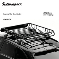Panier de toit universel amovible en alliage d'aluminium et d'acier noir 140 cm, porte-bagages, accessoires 4x4, capacité de charge 75 kg