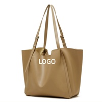 Sac fourre-tout en cuir véritable surdimensionné pour femme avec logo personnalisé, pochette intérieure, résistant à l'eau, grande capacité, sac à main pour femme