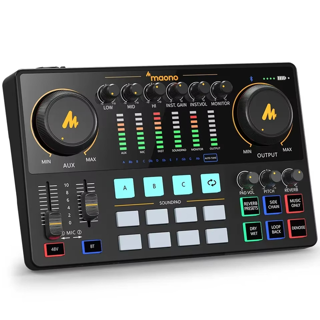 Professional Mixer Podcast Equipment All-in-One Audio Interface Studio Sound Cards for Ame2 Live