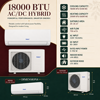 AC Tenaga Surya 18000 BTU DC 48V Bertenaga Baterai Inverter Wall Split Hybrid Set Lengkap Pendingin Pemanas Rumah Tangga