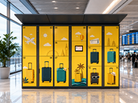 Casier à bagages intelligent avec écran tactile, service en libre-service, armoire de rangement pour bagages pour aéroport, hôtel, centre commercial, gare