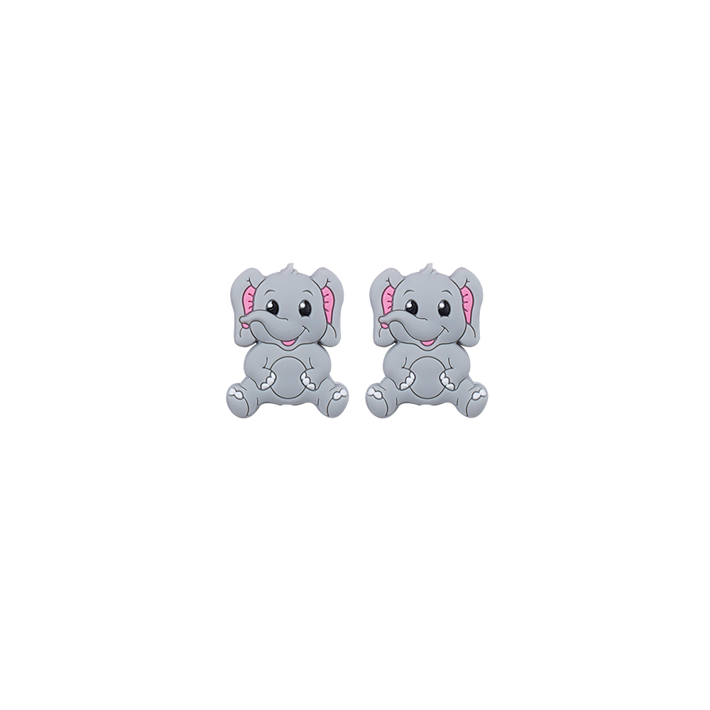elephant Focal bead Light Gray SA78