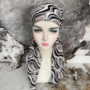 Nuovo stile moda donna <span class=keywords><strong>foulard</strong></span> personalizzato modello di <span class=keywords><strong>cotone</strong></span> sensazione di capelli sciarpe di vendita calda copricapo quadrato - Product Image 2