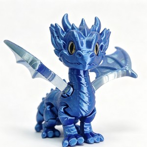 Éxito de Ventas Transfronterizo: Figura Coleccionable de Dragón Volador Pequeño con Articulaciones Móviles, Impresa en 3D, de Cristal, Estilo Occidental - Product Image 1