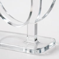 Support de présentation circulaire transparent en acrylique personnalisé pour écharpes, présentoir de comptoir pour accessoires de mode de boutique avec base à logo OEM