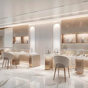 Gabinete de exhibición de diseño personalizado para joyerías LED Showcase Glass Island Shelve Counter para Jade Silver Jewelry para Mall - Product Image 4