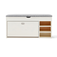Meuble à chaussures en bois grande capacité pour entrée, avec rembourrage en mousse velours, convertible, extensible, design moderne, remplacement de range-chaussures