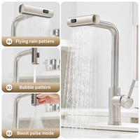 Robinet de cuisine gourmet 304 SUS multifonction, extractible à 360° °   Robinet de cuisine avec bec pivotant, mélangeur d'eau chaude et froide