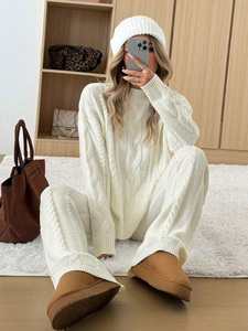 Conjuntos personalizados de pijamas informales de talla grande para mujer, chándal, pantalones cortos de salón y <span class=keywords><strong>sudadera</strong></span> de gran tamaño - Product Image 4