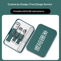 Juego de Cortaúñas con Logotipo Personalizado, Artículo Promocional, Juego de 4 Piezas, Herramientas para el Cuidado de las Uñas