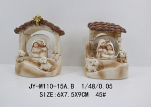 Decoración de interiores, Natividad cruzadas de figuritas, artículos religiosos católicos, papel de burbujas de la Sagrada Familia, gran oferta, caja marrón de resina - Product Image 4