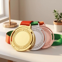 Médaille de football/soccer personnalisée en alliage de zinc avec émail souple et finition plaquée or, logo et taille personnalisés pour les récompenses sportives et les tournois