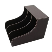 Personnalisé en cuir PU 3 Compartiments De Rangement boîte de rangement organisateur de bureau