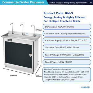 Dispensador de <span class=keywords><strong>Agua</strong></span> y Hielo Comercial Inteligente, Ecológico, de Acero Inoxidable, Independiente, con Filtración de 3 Etapas y Tanque de <span class=keywords><strong>Agua</strong></span> de 27L - Product Image 3