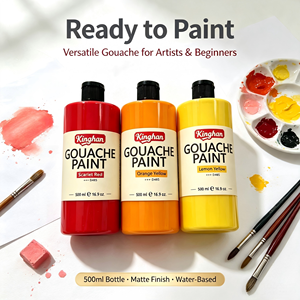 Peinture <span class=keywords><strong>Gouache</strong></span> Kinghan <span class=keywords><strong>500ml</strong></span> en Gros, Pigment Artistique Grande Capacité pour Étudiants sur Toile, Papier et Verre - Product Image 4