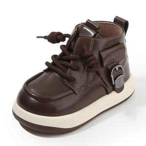 Nouvelles Bottes Courtes en Cuir pour Enfants, Style Martin, Tendance Britannique Printemps Automne 2025, pour Garçons et Filles, Semelle Souple en PVC, Chaussures pour Bébé - Product Image 6