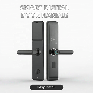 Nhanh chóng vận chuyển thông minh kỹ thuật số gỗ cửa xử lý nhập cửa hiện đại Thiết kế khách sạn Hệ thống khóa vân tay <span class=keywords><strong>Keyless</strong></span> mở bàn phím hợp kim - Product Image 5