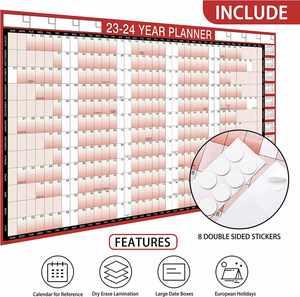 Planificateur mural en gros, tableau d'étude 2024, grand format, janvier à décembre, calendrier annuel complet pour la maison et le bureau - Product Image 3