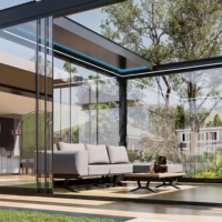 Geri Çekilebilir Tam Set Yan Kapalı Pergola, Aile Açık Hava Eğlence Zamanı İçin Gizlilik ve Konforu Artıran Alüminyum Kamelya