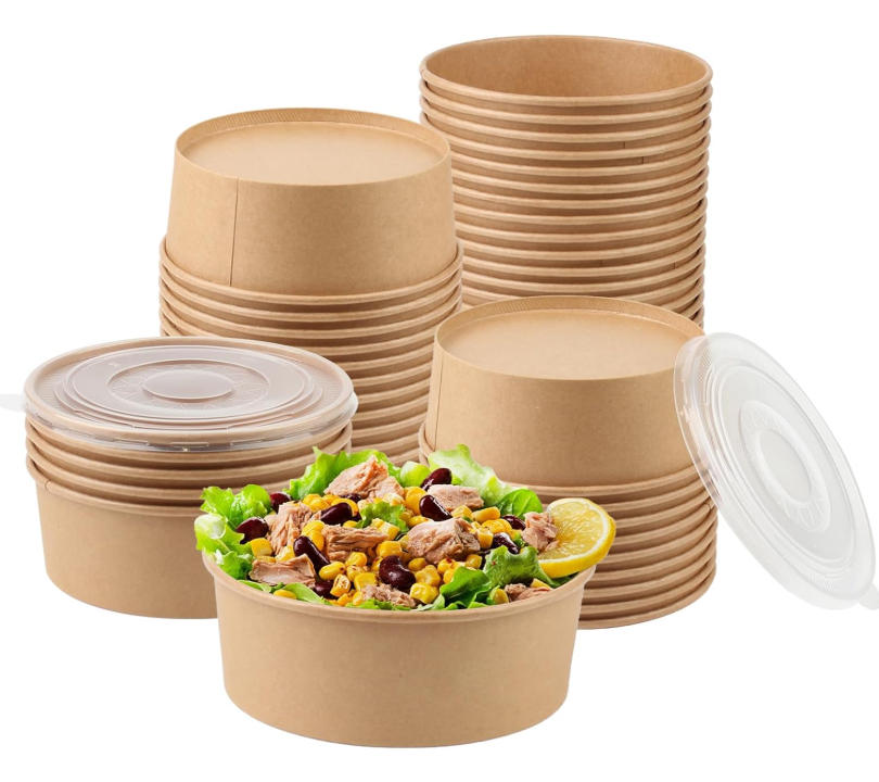 Paper Bowl Paper Bowl with Lid Paper Plates & Bowls Kraft Paper Bowl Kraft Paper Bowls with clear Lids Disposable Paper Bowl