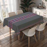 Nappe en PVC bleu marine à motifs carrés RNPT, lavable, pour anniversaire, protection de table en PVC