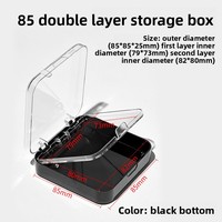 Boîte de présentation haut de gamme pour ongles à porter, double couche, haute transparence, faite à la main, taille 8,5*8,5
