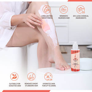 LIIZONE Crème dépilatoire végétalienne pour le <span class=keywords><strong>rasage</strong></span> des cheveux des femmes Épilation naturelle Épilation du corps entier Crème dépilatoire des jambes vaginales - Product Image 4