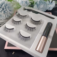 Faux cils magnétiques faits à la main en gros, sans colle, avec eye-liner magnétique, extensions de cils en vison, emballage OEM sous marque privée