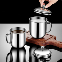 Mug à café isotherme en acier inoxydable de qualité alimentaire avec couvercle et poignée, tasse de bureau écologique au design moderne pour la maison, le bureau et les fêtes