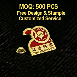 Épingles à revers en métal personnalisées, alliage de zinc, émail dur, plaqué or, badge d'anniversaire, design gratuit, logo personnalisé, cadeaux souvenirs - Product Image 3