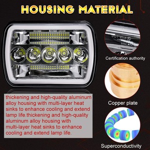 45w 5x7 Square <b>Led</b> <b>Headlight</b> 12000lm 6000k 12v For Truck Retrofit Upgrade Universal Fit - Product Image 5