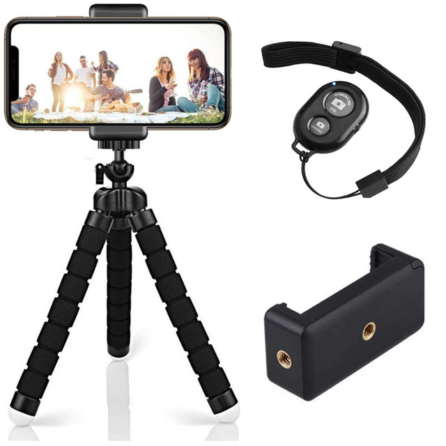 Cellphone Video Recording Vlogging Travel Photography Accessory Portable Flexible Phone Tripod Mini Table Stand with Remote