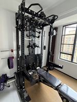 TTFLEX Premium 2-en-1 Multifonctionnel Power Rack Cable Crossover Smith Machine Acier Inoxydable Pile de poids 70-120kg Gym Fitness