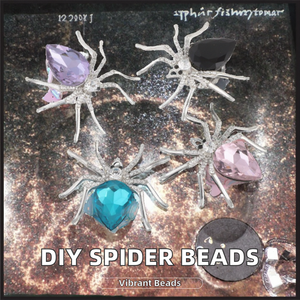 Perles en forme d'araignée, pierres précieuses, diamants, perles en argile à trou droit, perles en acrylique, plastique, lucite pour la création de chaînes de téléphone, colliers et accessoires DIY - Product Image 2