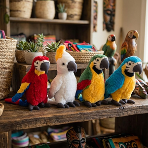 Peluche Macaw Realistico All'Ingrosso, Imbottito in Cotone PP, Decorazione Animale Selvatico, Confezione Bulk - Product Image 1