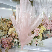 Centre de table de luxe en fleurs de feu dansantes, fleurs artificielles géantes en soie pour la décoration de mariage, toiles de fond, décoration de fête