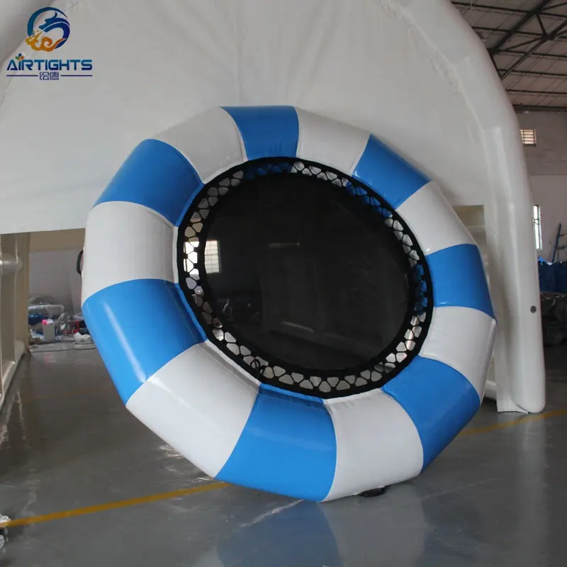 Trampoline gonflable de l'eau de bâche durable de PVC, videur de flottement de saut de l'eau
