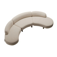 Modernes Luxuriöses Umweltfreundliches Holz-Mondkurvensofa-Set Wohnzimmer Boucle-Sofas Event-Bankett-Hochzeits-Lounge-Sofa für Hotels