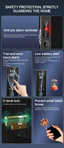 Cerradura Inteligente Aurelysse K20 con Reconocimiento Facial 3D, Huella Dactilar, Contraseña, Tarjeta, App, WiFi, Tuya o TTlock, Desbloqueo Remoto, Videoportero - Product Image 3