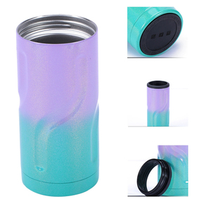 Double Wall Vacuum Insulated Stainless Steel Tumbler with Handle and Lid Sports Style Slim Beer Cooler - Product Image 6
