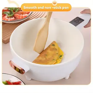 Multi-function Small Power Electric Cooking Long Handle Electric Non-stick Pot Fry Pan With Steamer