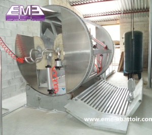 Conception de production en usine Équipement d'abattoir de bétail halal Boîte de mise à mort rotative rituelle pour machine d'abattoir de vaches - Product Image 4