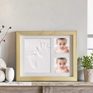 Baby Footprint Handprint Clay <strong>Frame</strong> Kit Wooden Shadow <strong>Box</strong> <strong>Photo</strong> <strong>Frame</strong> with Non-Toxic Clay for Newborn Keepsake Gift - Product Image 5