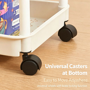 Chariot de rangement mobile à 3 niveaux pour légumes avec roulettes, chariot de rangement domestique peu encombrant - Product Image 3