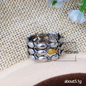 Anello in Lega con Motivo Animale F1132, Placcato Argento 925, Anelli Unisex alla Moda, Gioielli Regalo Senza Incastonature - Product Image 5